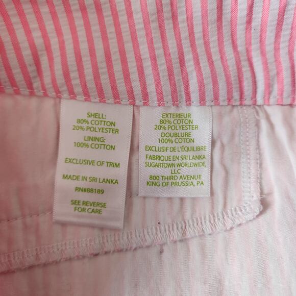 Lily Pulitzer 5" Kelly Chino Shorts, Pink & White Stripe Seersucker size 8 - Picture 5 of 8